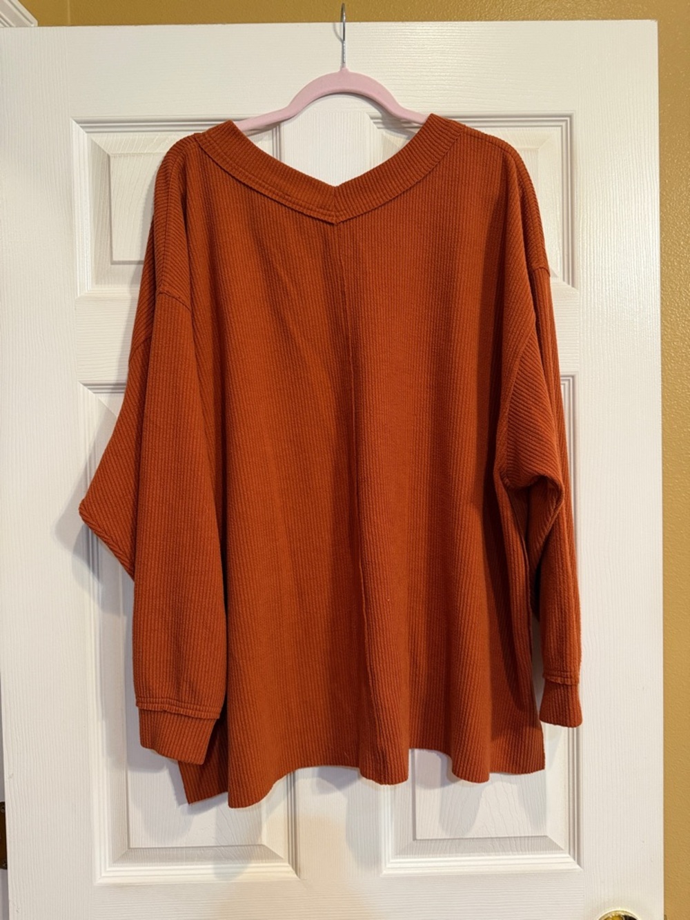 Chic Soul Brick Red Ribbed Chunky Sweater - Picture 2 of 3
